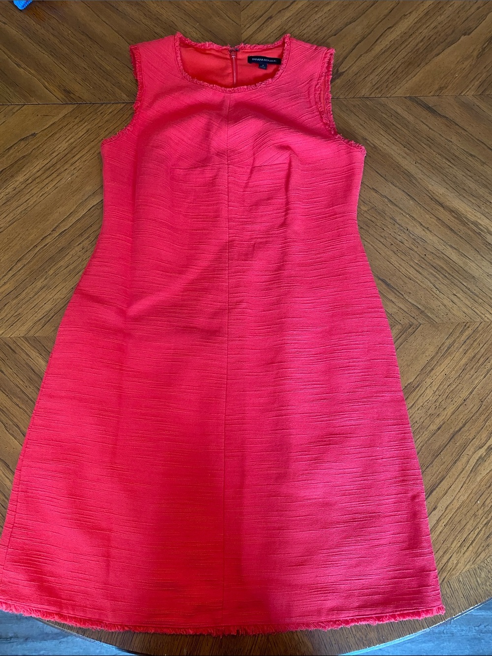 Banana Republic Sleeveless Textured Shift Dress - red